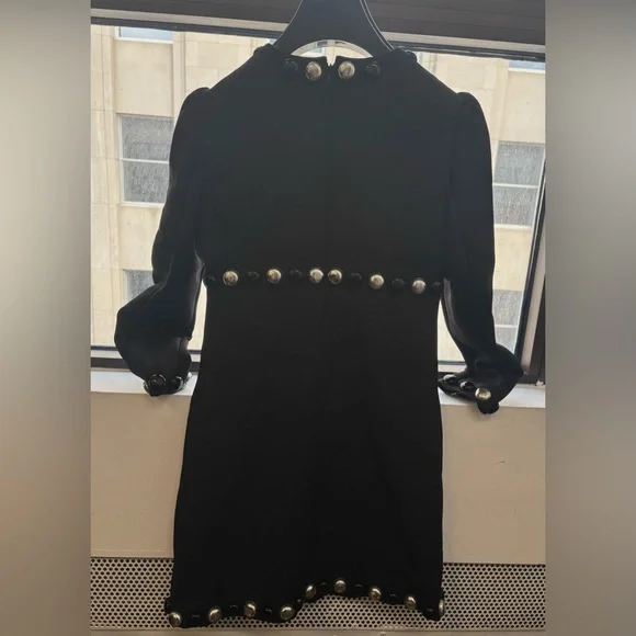 Celine Black Dress with Metallic Accents - Picture 4 of 6